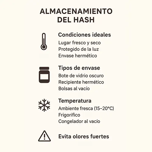 Almacenamiento del hash CBD